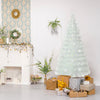 4/5/6 Feet Artificial Fiber Optic White Pre-lit Christmas Tree with Light-150 cm