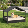 Wicker Dog House Outdoor Indoor with Canopy up to 60kg-Beige