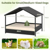 Wicker Dog House Outdoor Indoor with Canopy up to 60kg-Beige