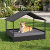 Wicker Dog House Outdoor Indoor with Canopy up to 60kg-Grey
