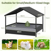 Wicker Dog House Outdoor Indoor with Canopy up to 60kg-Grey