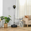 HOMCOM Punching Bag with Stand, 133-151cm Adjustable Height, for Teens, Gold Tone/Black