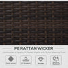 Outsunny Single Seater Rattan Chair, PE Wicker Garden Armchair with 10 cm Thickened Cushion, All-Weather Rattan Garden Chair with Armrests, Brown