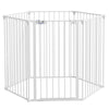 PawHut 6 Panels Foldable Dog Playpen, Puppy Pen Crate with Door - White