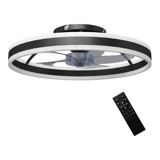 HOMCOM Ceiling Fan with Light and Remote in Black