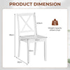 Wood Dining Chair Set of 2 with Rubber Wood Legs-White