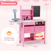 Wood Medical Center Toy Set with Blackboard and Pet Scale for Boys Girls-Pink