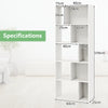 Wood 5-tier Bookshelf Bookcase Home Organizer Display Shelf-White