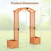 201 cm Tall Wood Garden Arbor with Planter Boxes for Climbing Plants-Yellow
