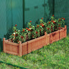 Wood Raised Garden Bed with Divider and Drainage System-Rustic Brown