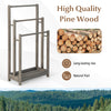 Freestanding Wood Towel Rack with 3 Individual Bars and Bottom Storage Shelf-Grey