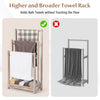 Freestanding Wood Towel Rack with 3 Individual Bars and Bottom Storage Shelf-White