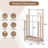 Freestanding Wood Towel Rack with 3 Individual Bars and Bottom Storage Shelf-White