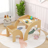 Wooded Toddler Kids Desk and Chair Set with Proper Height-Natural