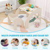 Wooded Toddler Kids Desk and Chair Set with Proper Height-White