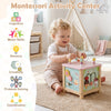 Wooden Activity Cube Montessori Sensory Toys for 18+ Months Toddlers