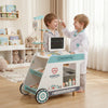 Wooden Doctor Playset Pretend Play Doctor Kit with Cart-Green