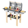 Wooden Kids Barbecue Grill Playset with Abundant Grilling Tools for 3+