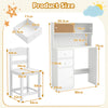 Wooden Kids Study Desk and Chair Set with 2 Cabinets and Drawers-White