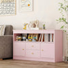 Wooden Kids Toy Children Bookshelf Storage Chest with Open Shelf-Pink