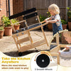 Wooden Mud Kitchen with Sink Chalkboard and Wheels and Storage for Ages 3+-Natural