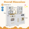 Wooden Play Kitchen with Realistic Lights and Sounds for Boys Girls 3+-White