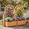 Wooden Raised Garden Bed with Trellis 121cm Outdoor Planter Box Privacy Screen-Brown