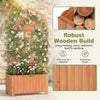 Wooden Raised Garden Bed with Trellis 121cm Outdoor Planter Box Privacy Screen-Brown