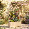 Wooden Raised Garden Bed with Trellis 121cm Outdoor Planter Box Privacy Screen-Natural