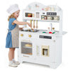 Wooden Toddler Play Kitchen with 17 Pieces Accessories-White