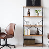 Freestanding Wooden 5-Tier Storage Bookshelf-Brown