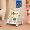 Wooden Baby Walker with Wheels for Boys and Girls 1+ Years Old-Green