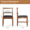 Wooden Dining Chair with Rubber Wood Frame Set of 2-Walnut