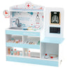 Wooden Doctor Play Set Kids Medical Center with Storage for Boys and Girls 3+ Years Old-Blue