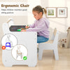 Wooden Kids Activity Table and Chair Set with 2 in 1 Detachable Tabletop-White