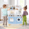 Wooden Kids Kitchen Playset Play Kitchen with Coffee Maker for 3+ Years Old-Blue