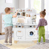 Wooden Kids Kitchen Playset with Coffee Maker for 3+ Years Old-White