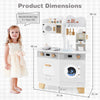 Wooden Kids Kitchen Playset with Coffee Maker for 3+ Years Old-White