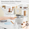 Wooden Kids Kitchen Playset with Coffee Maker for 3+ Years Old-White