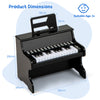 Wooden Kids Piano Keyboard 25 Keys Digital Piano with Music Stand Music Learning Gift for 3+ Kids-Black
