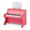 Wooden Kids Piano Keyboard 25 Keys Digital Piano with Music Stand Music Learning Gift for 3+ Kids-Pink
