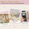 Wooden Kids Play Kitchen with Ice Maker and Fabric Drawer-Pink