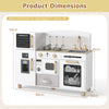 Wooden Kids Play Kitchen with Ice Maker and Fabric Drawer-White