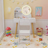 Wooden Kids Vanity Set with Lighted Mirror, Hooks and Storage Drawers-White