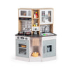 Wooden Kitchen Playset with Sound and Light for Boys Girls-Gray & White
