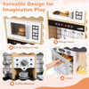 Wooden Kitchen Playset with Sound and Light for Boys Girls-Gray & White