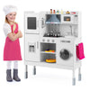 Wooden Kitchen Toy Set with 16 Pieces Accessories and Real Sounds-White