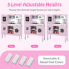 Wooden Kitchen Toy Set with 16 Pieces Accessories and Real Sounds-Pink