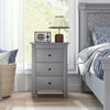 Wooden Nightstand with 3 Drawers and Stable Structure-Grey
