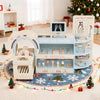 Wooden Pretend Hospital Office Kit with Eye Chart and Toy CT Machine-Blue